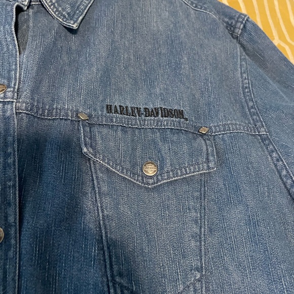 Harley Davidson women’s denim button down size 3w - Picture 2 of 3